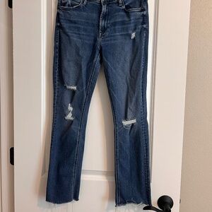 MOTHER Mid Rise Dazzler Ankle Fray